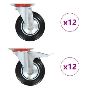 vidaXL 24 Pcs. Swivel Castors 160 mm