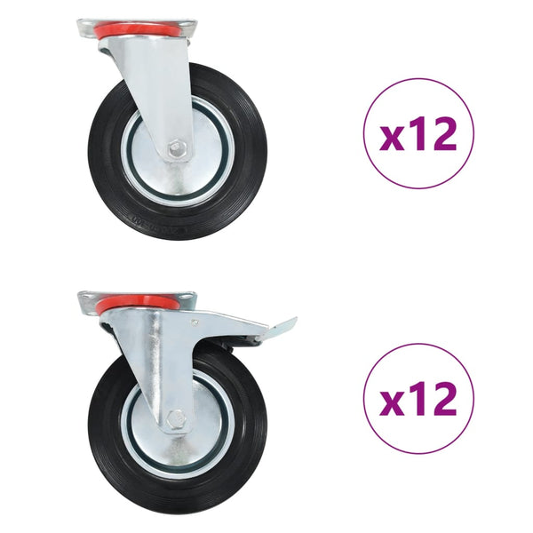 vidaXL 24 Pcs. Swivel Casters 200 mm