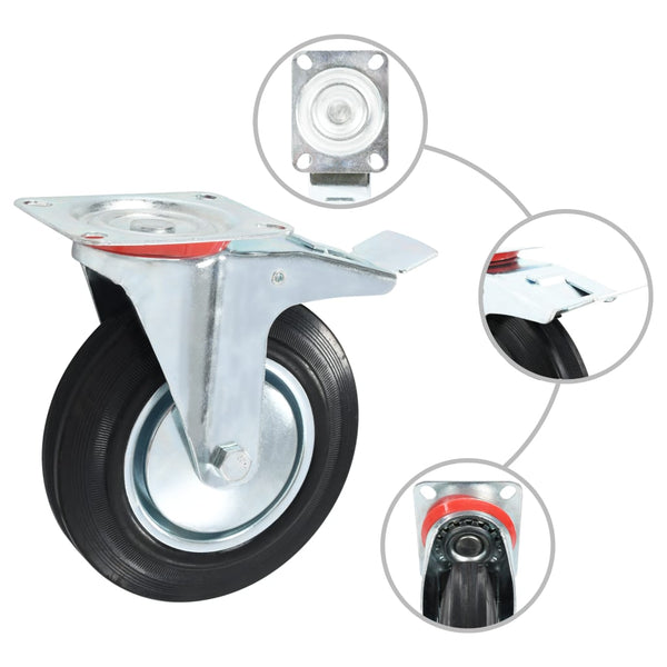 vidaXL 24 Pcs. Swivel Casters 200 mm