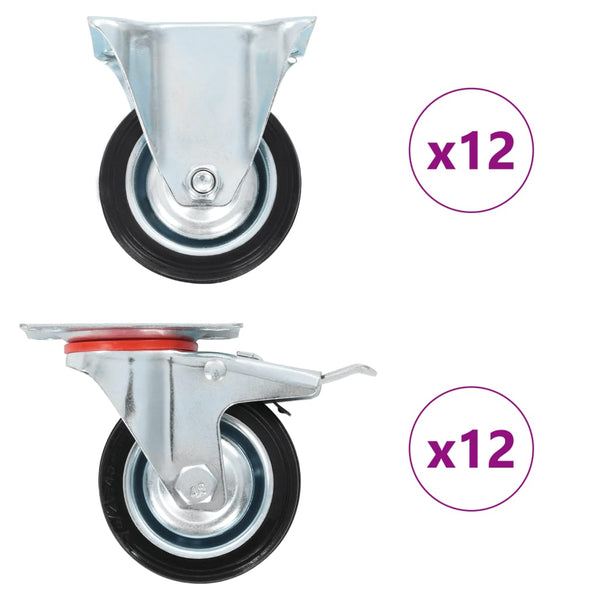 vidaXL 24 casters 75 mm