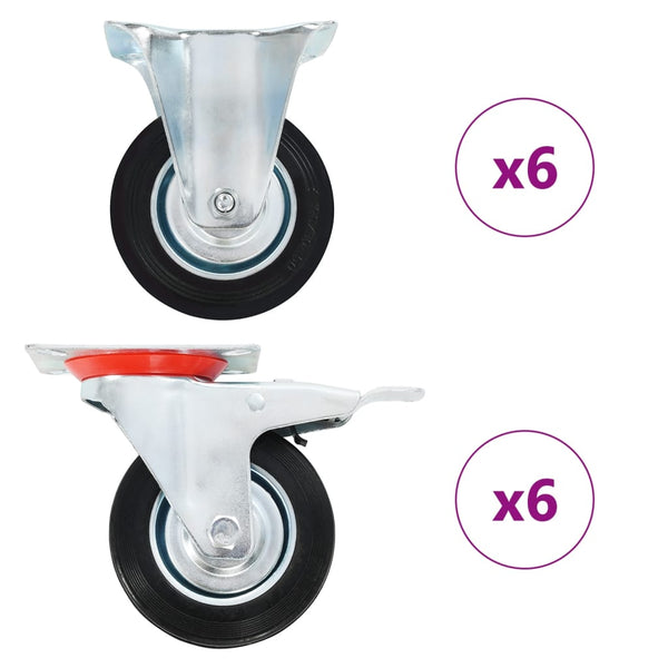 vidaXL 12 pcs. Castor Wheels 100 mm