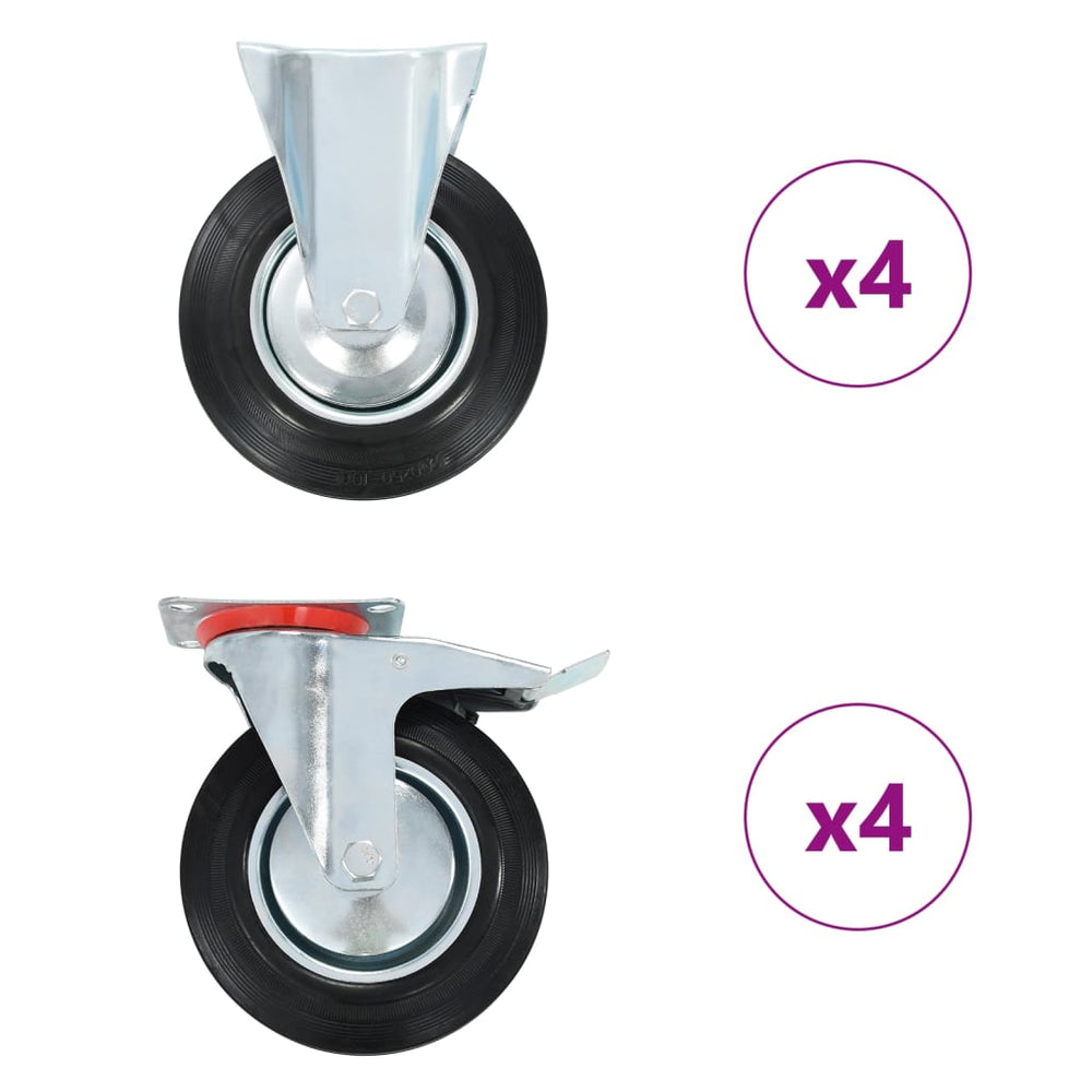 vidaXL 8 casters 200 mm