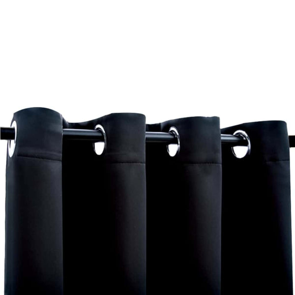 vidaXL Blackout Curtains with Eyelets 2 pcs. Black 140x175 cm