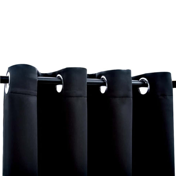 vidaXL Blackout Curtains with Metal Eyelets 2 pcs. Black 140x245 cm