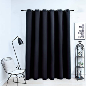 vidaXL Black Blackout Curtain with Metal Eyelets 290 x 245 cm