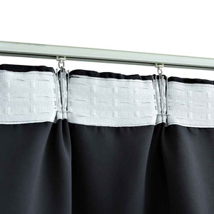 vidaXL Blackout Curtains with Hooks 2 pcs. Black 140x175cm
