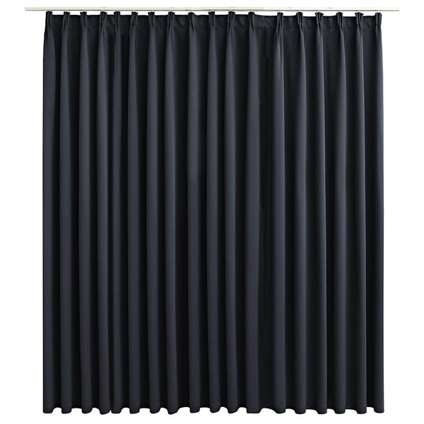 vidaXL Black Blackout Curtain with Hooks 290 x 245 cm
