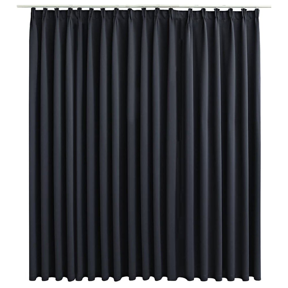 vidaXL Black Blackout Curtain with Hooks 290 x 245 cm