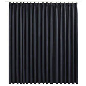 vidaXL Black Blackout Curtain with Hooks 290 x 245 cm