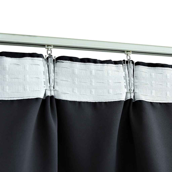 vidaXL Black Blackout Curtain with Hooks 290 x 245 cm
