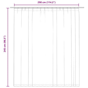 vidaXL Black Blackout Curtain with Hooks 290 x 245 cm