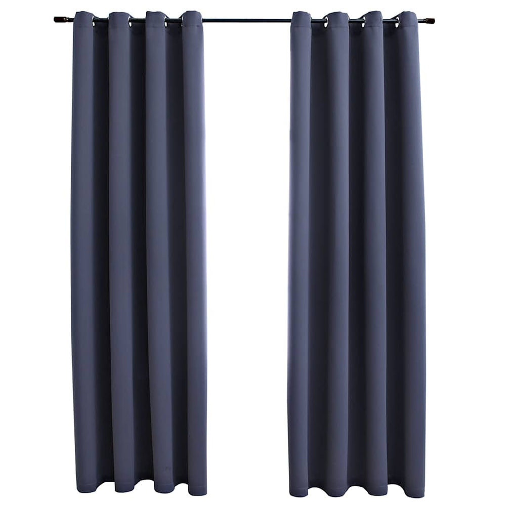 vidaXL Blackout Curtains with Eyelets 2 pcs Anthracite 140x225cm