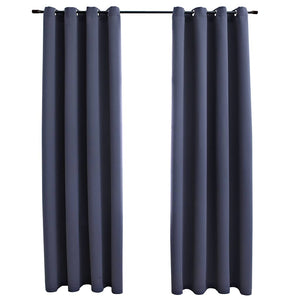 vidaXL Blackout Curtains with Metal Eyelets 2 pcs Anthracite 140x245cm