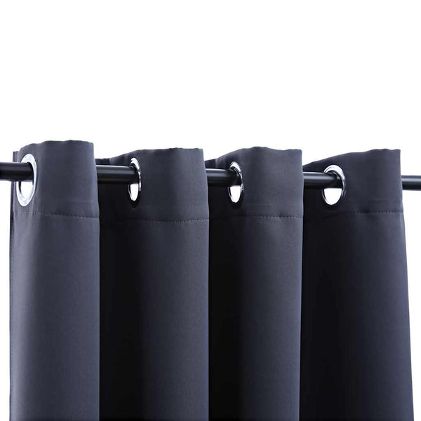 vidaXL Blackout Curtains with Metal Eyelets 2 pcs Anthracite 140x245cm