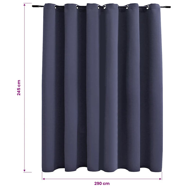 vidaXL Blackout Curtain with Metal Eyelets Anthracite 290 x 245 cm