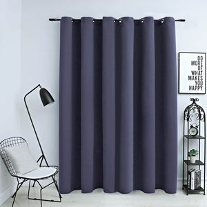 vidaXL Blackout Curtain with Metal Eyelets Anthracite 290 x 245 cm