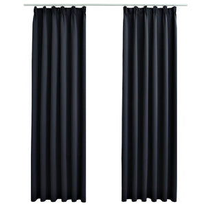 vidaXL Blackout Curtains with Hooks 2 pcs. Anthracite 140x175cm