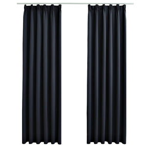 vidaXL Blackout Curtains with Hooks 2 pcs. Anthracite 140x225cm