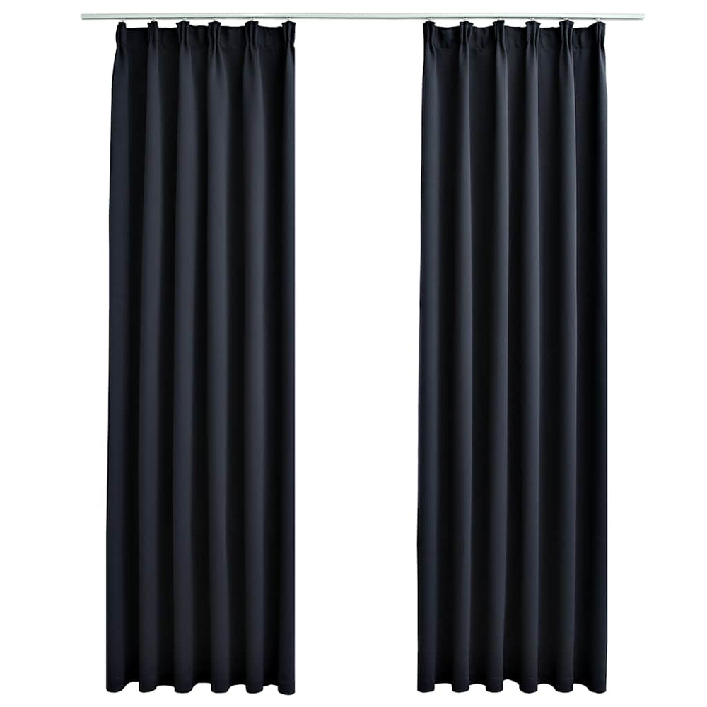 vidaXL Blackout Curtains with Hooks 2 pcs. Anthracite 140x245cm