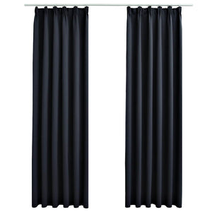 vidaXL Blackout Curtains with Hooks 2 pcs. Anthracite 140x245cm