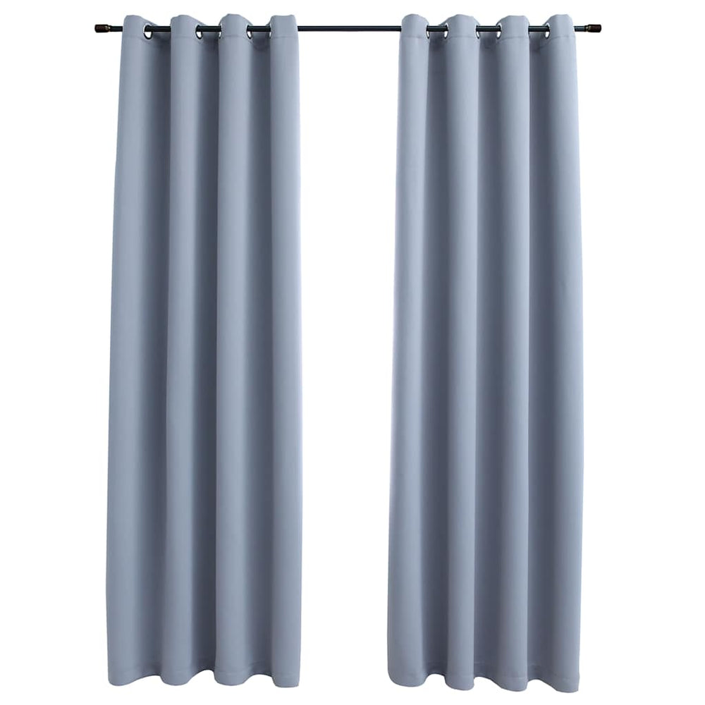 vidaXL Blackout Curtains with Metal Eyelets 2 pcs. Grey 140x175 cm