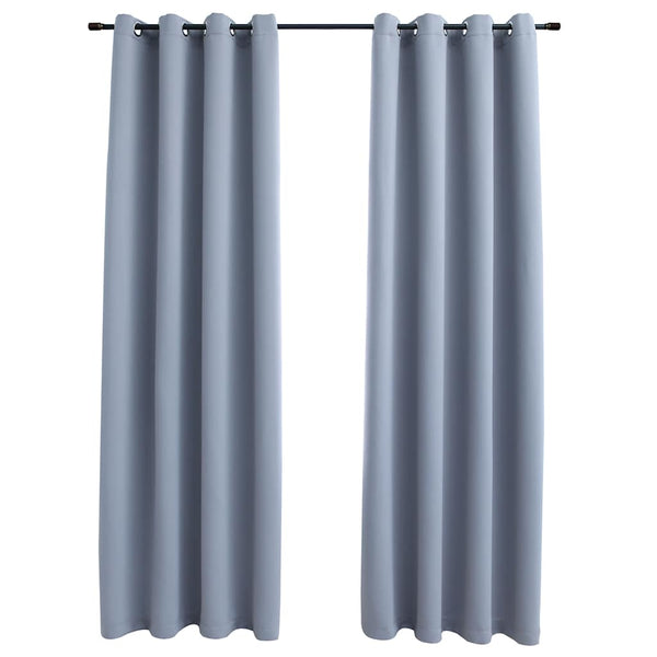 vidaXL Blackout Curtains with Metal Eyelets 2 pcs. Grey 140x175 cm