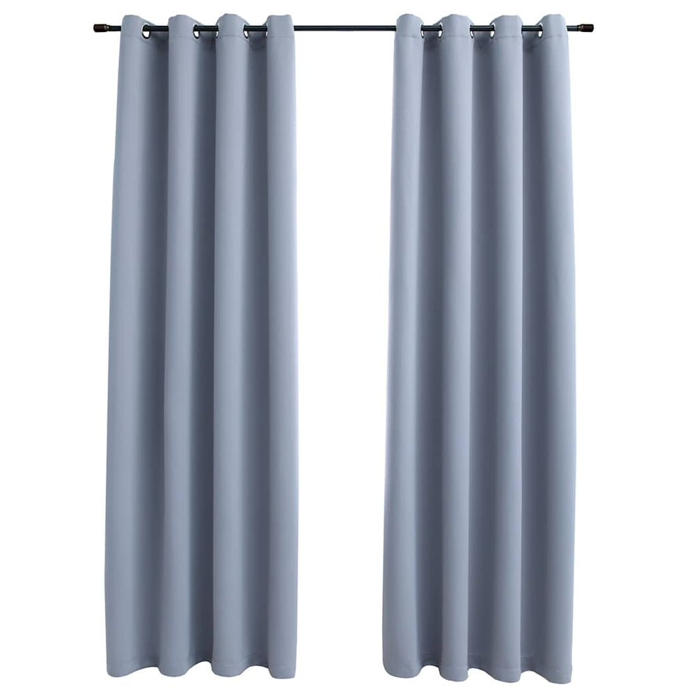 vidaXL Blackout Curtains with Eyelets 2 pcs. Grey 140x225cm