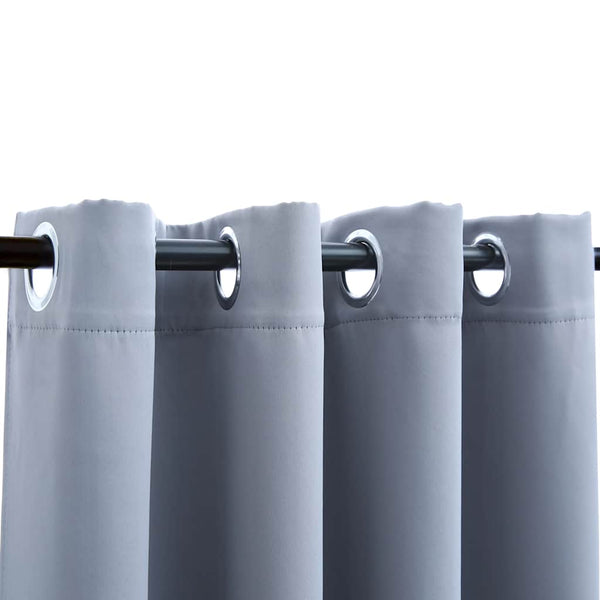 vidaXL Blackout Curtains with Metal Eyelets 2 pcs. Grey 140x245cm