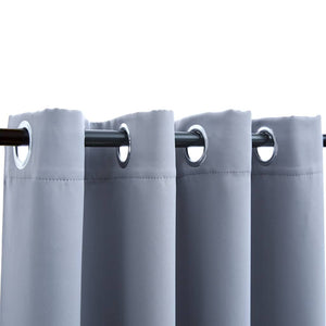 vidaXL Blackout Curtain with Metal Eyelets Grey 290 x 245 cm