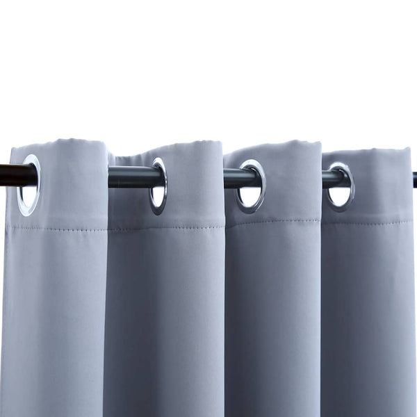 vidaXL Blackout Curtain with Metal Eyelets Grey 290 x 245 cm