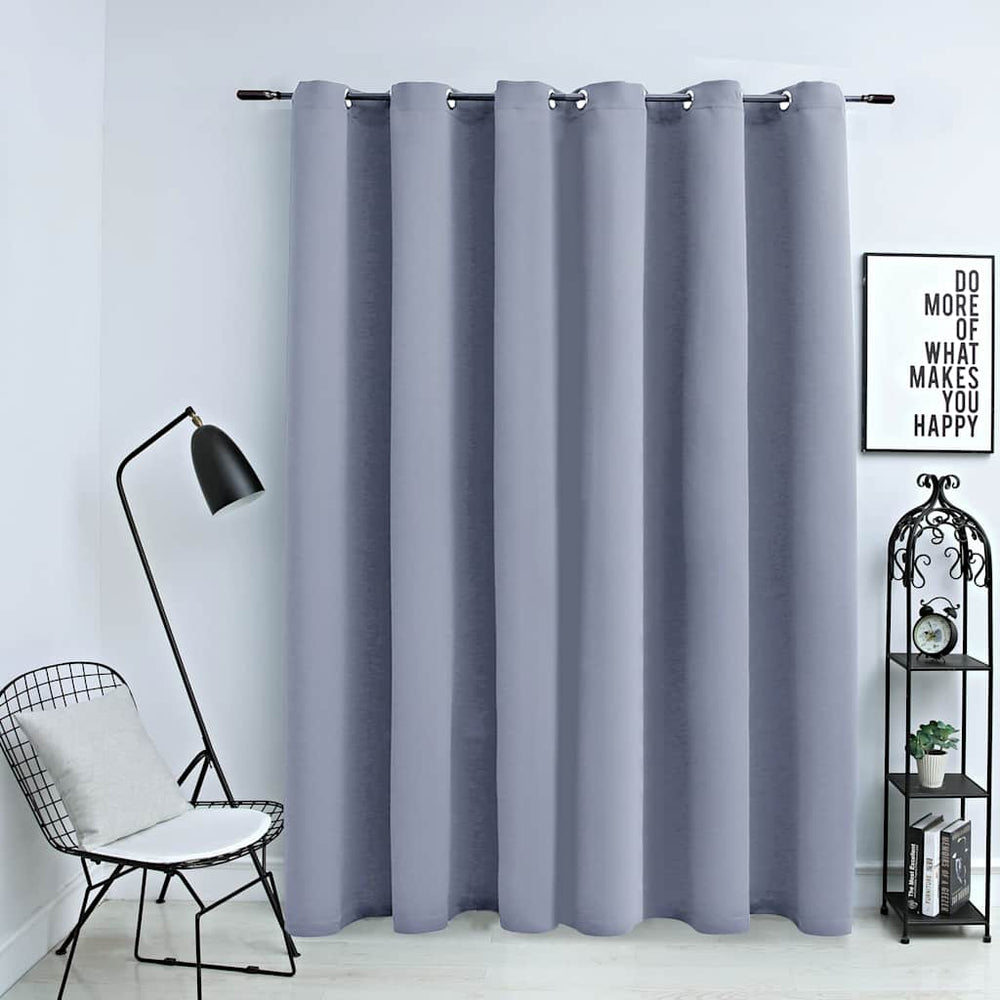 vidaXL Blackout Curtain with Metal Eyelets Grey 290 x 245 cm