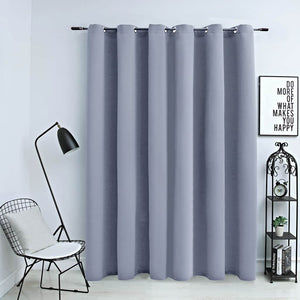 vidaXL Blackout Curtain with Metal Eyelets Grey 290 x 245 cm