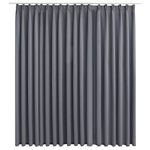 vidaXL Blackout Curtain with Hooks Grey 290 x 245 cm