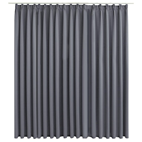 vidaXL Blackout Curtain with Hooks Grey 290 x 245 cm