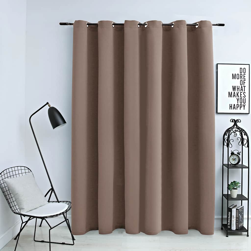 vidaXL Blackout Curtain with Metal Eyelets Taupe 290 x 245 cm