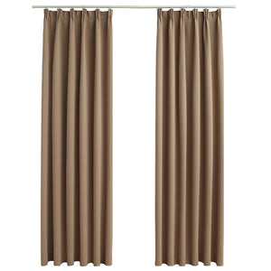 vidaXL Blackout Curtains with Hooks 2 pcs Taupe 140x175cm