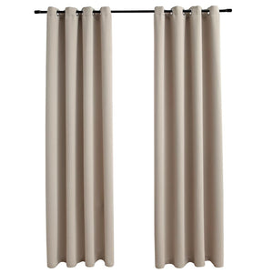 vidaXL Blackout Curtains with Eyelets 2 pcs. Beige 140x225 cm