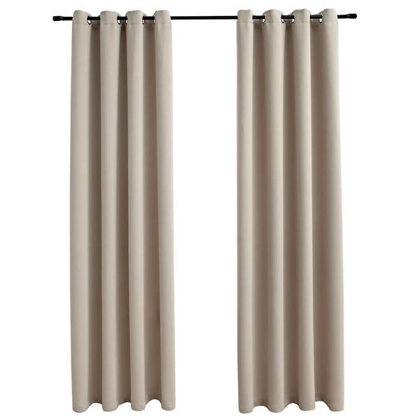 vidaXL Blackout Curtains with Eyelets 2 pcs. Beige 140x225 cm