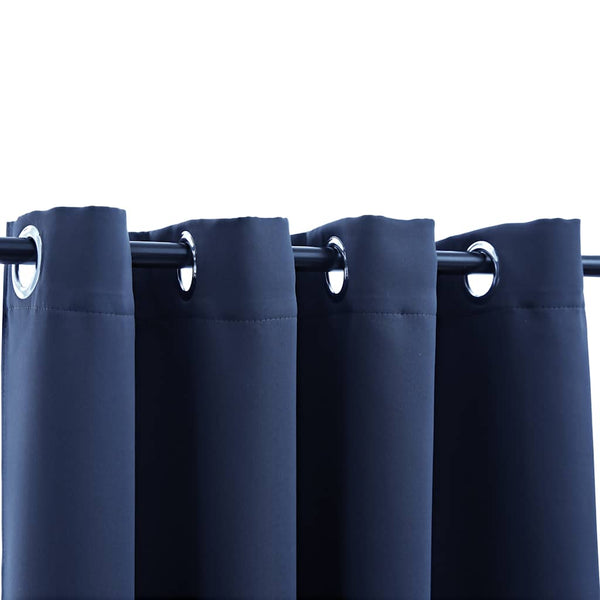 vidaXL Blackout Curtains with Eyelets 2 pcs Blue 140x245 cm