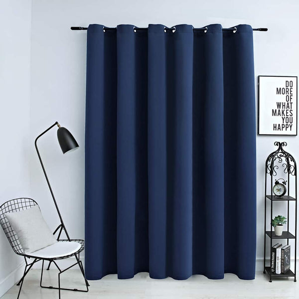 vidaXL Blackout Curtain with Metal Eyelets Blue 290 x 245 cm