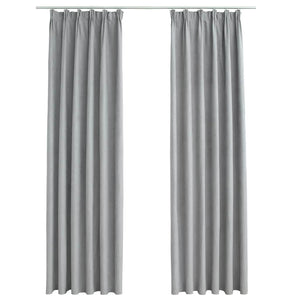 vidaXL Blackout Curtains with Hooks 2 pcs. Grey 140x245 cm