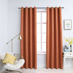 vidaXL Blackout Curtains with Metal Eyelets 2 pcs Rust Brown 140x225cm