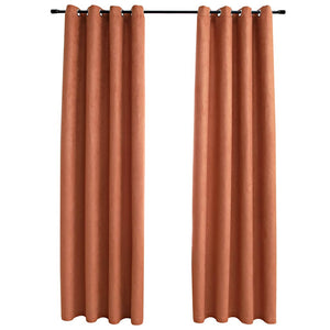 vidaXL Blackout Curtains with Eyelets 2 pcs. Rust Brown 140x245 cm