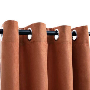 vidaXL Blackout Curtains with Eyelets 2 pcs. Rust Brown 140x245 cm