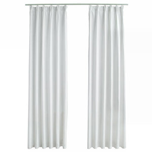 vidaXL Blackout Curtains with Hooks 2 pcs. Grey White 140x245 cm