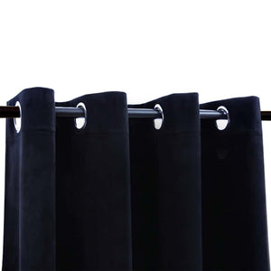 vidaXL Black Velvet Blackout Curtain with Metal Eyelets 290 x 245 cm