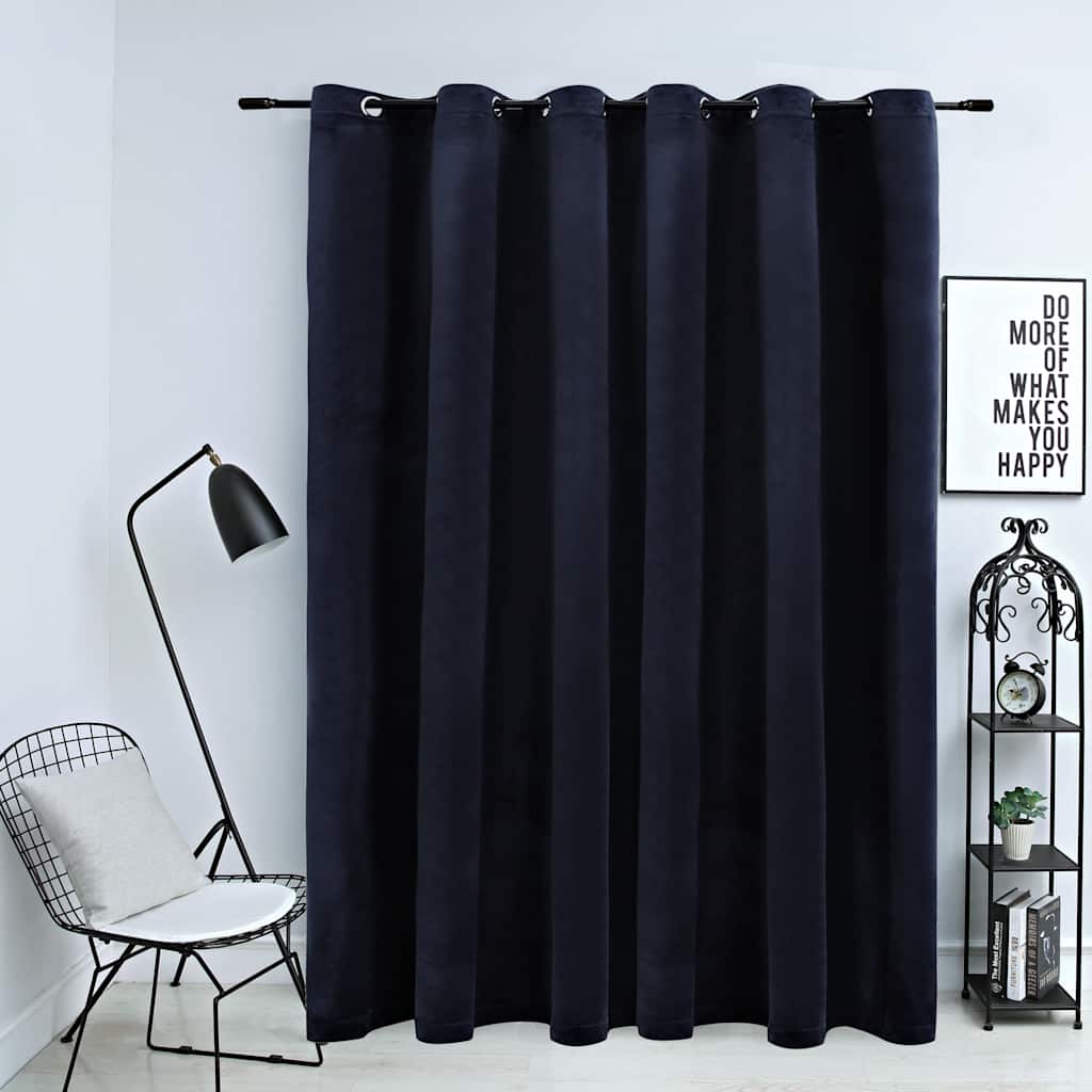 vidaXL Black Velvet Blackout Curtain with Metal Eyelets 290 x 245 cm