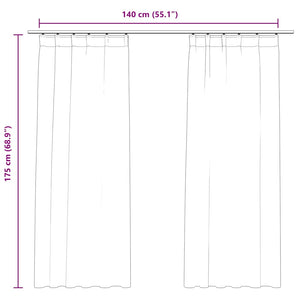 vidaXL Black Velvet Blackout Curtains with Hooks 2 pcs. 140x175 cm