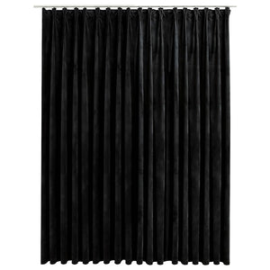 vidaXL Black Velvet Blackout Curtain with Hooks 290 x 245 cm