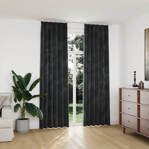 vidaXL Blackout Curtains with Hooks 2 pcs. Velvet Anthracite 140x245cm